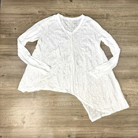 Johnny Was For T Linen Asymmetrical Tunic Embroidered Top Shirt womens small - Picture 3 of 9